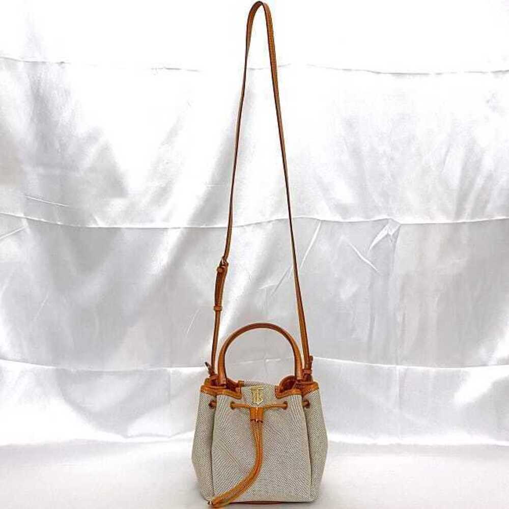 Burberry Orange TB Bucket Bag Shoulder Crossbody Drawstring Beige